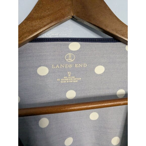 Lands End Navy Polka Dot Long Sleeve Top XL - Picture 10 of 10